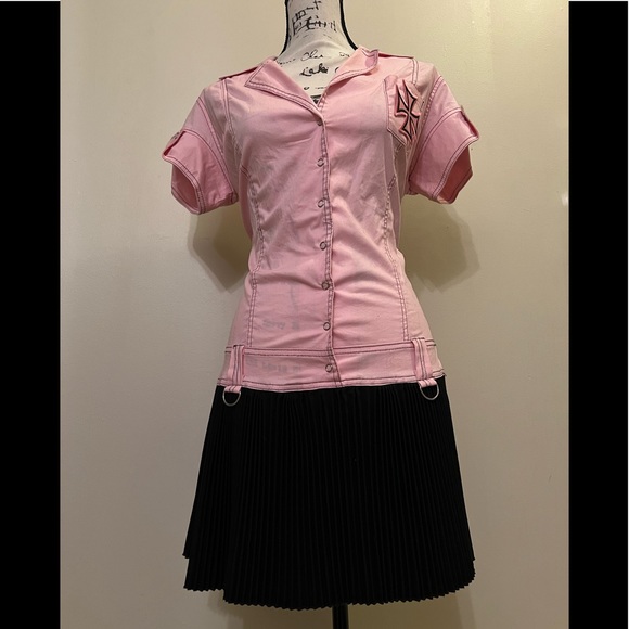 Vintage SERIOUS Brand Pink Reform School Dress sz L - Picture 4 of 12